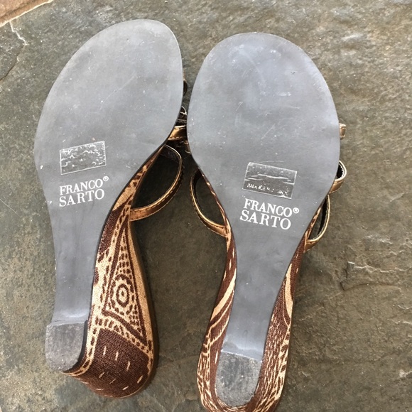 Franco Sarto Open Back Wedge Beaded Sandals - Picture 6 of 8